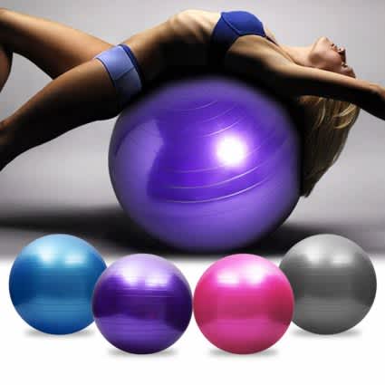 PVC Anti-burst Yoga Stability Balance Ball + Air Pump - Blue_1